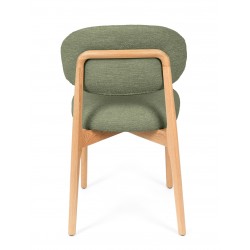 SILLA DE MADERA DE HAYA TAPIZADA ANTIMANCHAS WANDA PARA COMEDOR ESTILO NÓRDICO