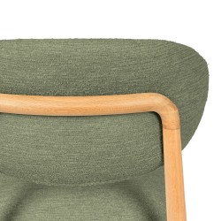 SILLA DE MADERA DE HAYA TAPIZADA ANTIMANCHAS WANDA PARA COMEDOR ESTILO NÓRDICO