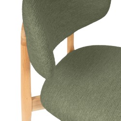 SILLA DE MADERA DE HAYA TAPIZADA ANTIMANCHAS WANDA PARA COMEDOR ESTILO NÓRDICO