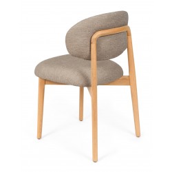 SILLA DE MADERA DE HAYA TAPIZADA ANTIMANCHAS WANDA PARA COMEDOR ESTILO NÓRDICO