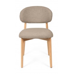 SILLA DE MADERA DE HAYA TAPIZADA ANTIMANCHAS WANDA PARA COMEDOR ESTILO NÓRDICO