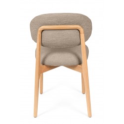 SILLA DE MADERA DE HAYA TAPIZADA ANTIMANCHAS WANDA PARA COMEDOR ESTILO NÓRDICO