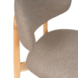 SILLA DE MADERA DE HAYA TAPIZADA ANTIMANCHAS WANDA PARA COMEDOR ESTILO NÓRDICO