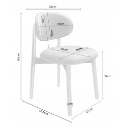 SILLA DE MADERA DE HAYA TAPIZADA ANTIMANCHAS WANDA PARA COMEDOR ESTILO NÓRDICO