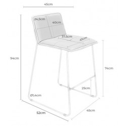 TABURETE TAPIZADO BRANDON-ABOT