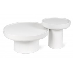 MESA AUXILIAR Y DE CENTRO DE MDF LACADO RODNEY PARA SALÓN DE ESTILO CONTEMPORÁNEO