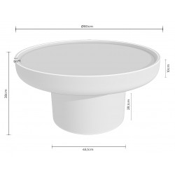 MESA AUXILIAR Y DE CENTRO DE MDF LACADO RODNEY PARA SALÓN DE ESTILO CONTEMPORÁNEO