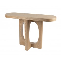 CONSOLA DE CHAPA DE ROBLE LAYSA PARA RECIBIDOR DE ESTILO NÓRDICO ORGÁNICO