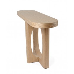 CONSOLA DE CHAPA DE ROBLE LAYSA PARA RECIBIDOR DE ESTILO NÓRDICO ORGÁNICO