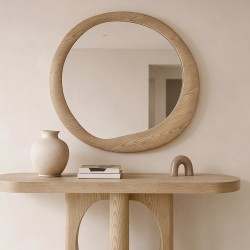 ESPEJO DE PARED CON MARCO DE MADERA BERLÍN PARA RECIBIDOR ESTILO NÓRDICO