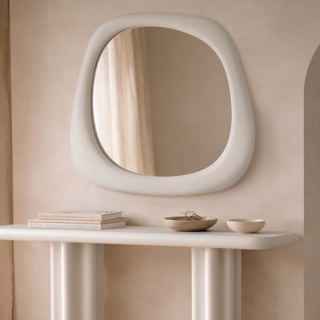 ESPEJO DE PARED DE MDF LACADO KABUL PARA RECIBIDOR ESTILO JAPANDI