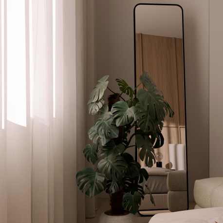 ESPEJO DE ALUMINIO RODAS DE CUERPO ENTERO CON SOPORTE PARA DORMITORIO ESTILO MODERNO