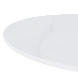 MESA DE COMEDOR DE PORCELÁNICO Y METAL LYA PARA COMEDOR O COCINA ESTILO MODERNO