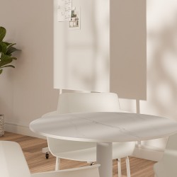 MESA DE COMEDOR DE PORCELÁNICO Y METAL LYA PARA COMEDOR O COCINA ESTILO MODERNO