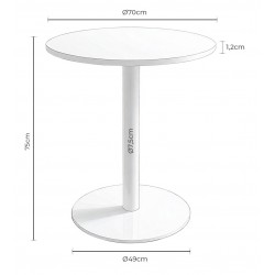 MESA DE COMEDOR DE PORCELÁNICO Y METAL LYA PARA COMEDOR O COCINA ESTILO MODERNO