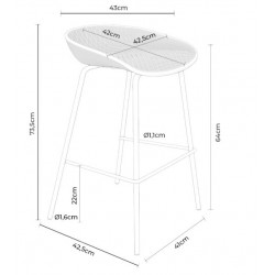 TABURETE ALENE-NETTA DE DISEÑO SUPERMODERNO