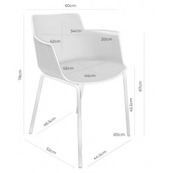 SILLA DOLLY DE POLIPROPILENO Y PATAS DE METAL
