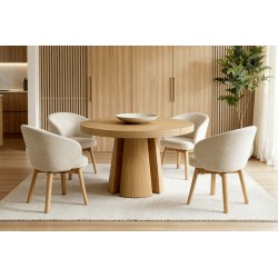 MESA DE COMEDOR EXTENSIBLE DE MADERA DE ROBLE MARCELLA PARA COMEDOR ESTILO NÓRDICO