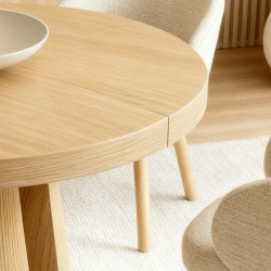 MESA DE COMEDOR EXTENSIBLE DE MADERA DE ROBLE MARCELLA PARA COMEDOR ESTILO NÓRDICO