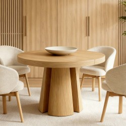 MESA DE COMEDOR EXTENSIBLE DE MADERA DE ROBLE MARCELLA PARA COMEDOR ESTILO NÓRDICO
