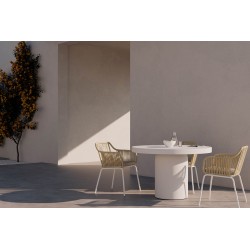 MESA DE COMEDOR DE CEMENTO GFRC THELMA PARA COMEDOR O TERRAZA ESTILO MINIMALISTA