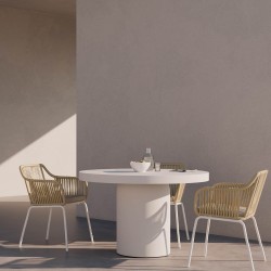 MESA DE COMEDOR DE CEMENTO GFRC THELMA PARA COMEDOR O TERRAZA ESTILO MINIMALISTA