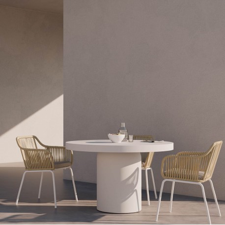 MESA DE COMEDOR DE CEMENTO GFRC THELMA PARA COMEDOR O TERRAZA ESTILO MINIMALISTA