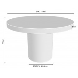 MESA DE COMEDOR DE CEMENTO GFRC THELMA PARA COMEDOR O TERRAZA ESTILO MINIMALISTA