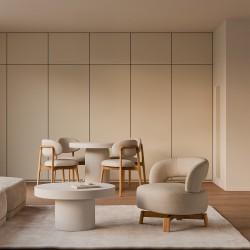 MESA DE COMEDOR DE CEMENTO GFRC THELMA PARA COMEDOR O TERRAZA ESTILO MINIMALISTA