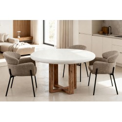 MESA DE COMEDOR DE CEMENTO GFRC VIOLETTE PARA INTERIOR Y EXTERIOR ESTILO NÓRDICO