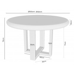 MESA DE COMEDOR DE CEMENTO GFRC VIOLETTE PARA INTERIOR Y EXTERIOR ESTILO NÓRDICO