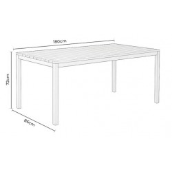 MESA DE EXTERIOR CINTHIA DE POLIMADERA Y ALUMINIO