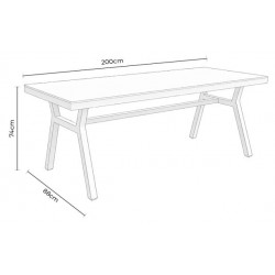 MESA DE EXTERIOR GEORGIA DE POLIMADERA Y ALUMINIO