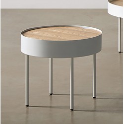 MESA AUXILIAR ANDREW DE CHAPA ROBLE Y METAL