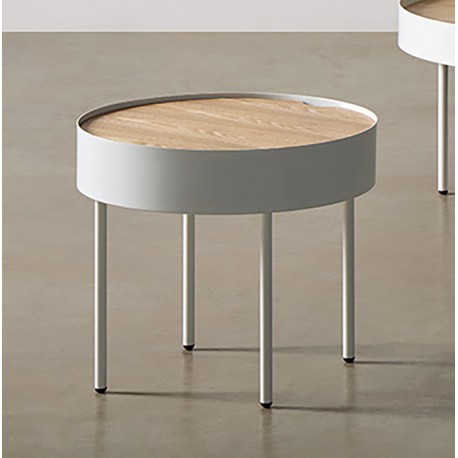 MESA AUXILIAR ANDREW DE CHAPA ROBLE Y METAL