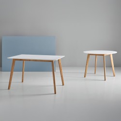 MESA DE MDF LACADO O CHAPA DE ROBLE ALICE-MARIE PARA COMEDOR ESTILO CONTEMPORÁNEO