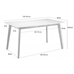 MESA DE MDF LACADO O CHAPA DE ROBLE ALICE-MARIE PARA COMEDOR ESTILO CONTEMPORÁNEO