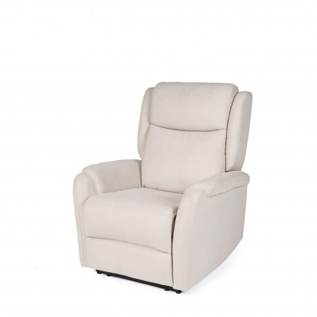 SILLÓN RELAX ELECTRICO CON TEJIDO ANTIMANCHAS BEIGE AKARI PARA SALÓN ESTILO CONTEMPORÁNEO