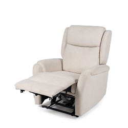 SILLÓN RELAX ELECTRICO CON TEJIDO ANTIMANCHAS BEIGE AKARI PARA SALÓN ESTILO CONTEMPORÁNEO