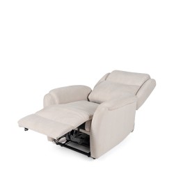 SILLÓN RELAX ELECTRICO CON TEJIDO ANTIMANCHAS BEIGE AKARI PARA SALÓN ESTILO CONTEMPORÁNEO