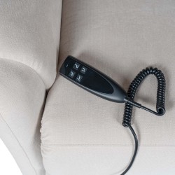 SILLÓN RELAX ELECTRICO CON TEJIDO ANTIMANCHAS BEIGE AKARI PARA SALÓN ESTILO CONTEMPORÁNEO