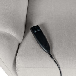 SILLÓN RELAX ELECTRICO CON TEJIDO ANTIMANCHAS GRIS CLARO AKARI PARA SALÓN ESTILO CONTEMPORÁNEO