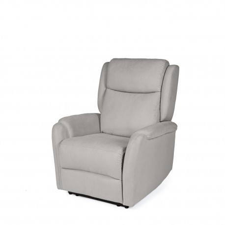 SILLÓN RELAX ELECTRICO CON TEJIDO ANTIMANCHAS GRIS CLARO AKARI PARA SALÓN ESTILO CONTEMPORÁNEO