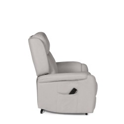 SILLÓN RELAX ELECTRICO CON TEJIDO ANTIMANCHAS GRIS CLARO AKARI PARA SALÓN ESTILO CONTEMPORÁNEO