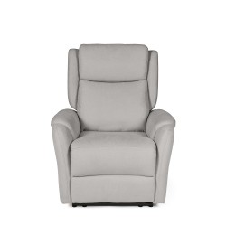 SILLÓN RELAX ELECTRICO CON TEJIDO ANTIMANCHAS GRIS CLARO AKARI PARA SALÓN ESTILO CONTEMPORÁNEO