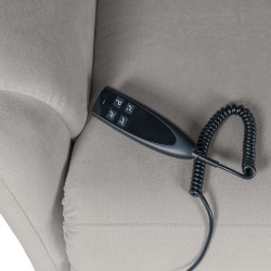 SILLÓN RELAX ELECTRICO CON TEJIDO ANTIMANCHAS GRIS CLARO AKARI PARA SALÓN ESTILO CONTEMPORÁNEO
