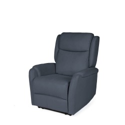 SILLÓN RELAX ELECTRICO CON TEJIDO ANTIMANCHAS GRIS OSCURO AKARI PARA SALÓN ESTILO CONTEMPORÁNEO