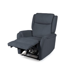 SILLÓN RELAX ELECTRICO CON TEJIDO ANTIMANCHAS GRIS OSCURO AKARI PARA SALÓN ESTILO CONTEMPORÁNEO
