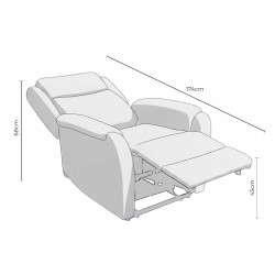 SILLÓN RELAX ELECTRICO CON TEJIDO ANTIMANCHAS GRIS OSCURO AKARI PARA SALÓN ESTILO CONTEMPORÁNEO