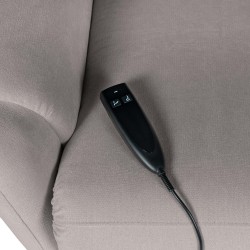 SILLÓN RELAX ELECTRICO CON TEJIDO ANTIMANCHAS TAUPE AKARI PARA SALÓN ESTILO CONTEMPORÁNEO